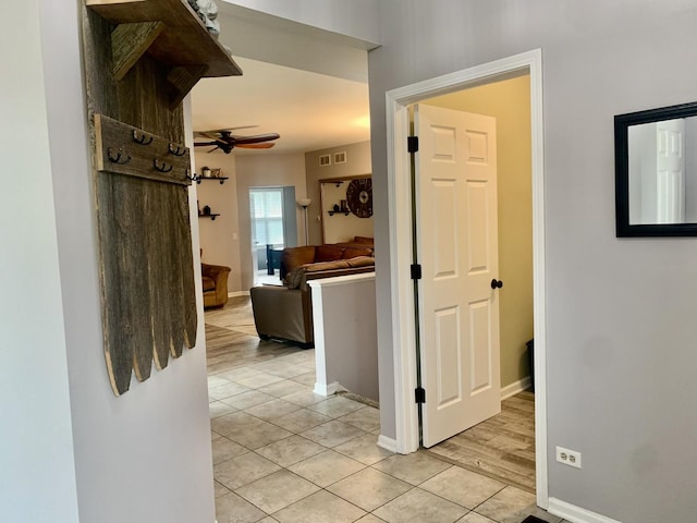 hallway featuring light wood-type flooring