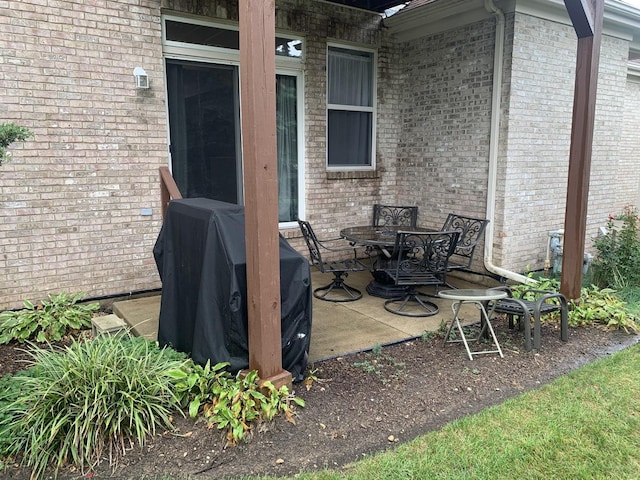 view of patio featuring grilling area