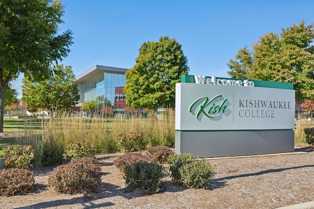 view of community sign