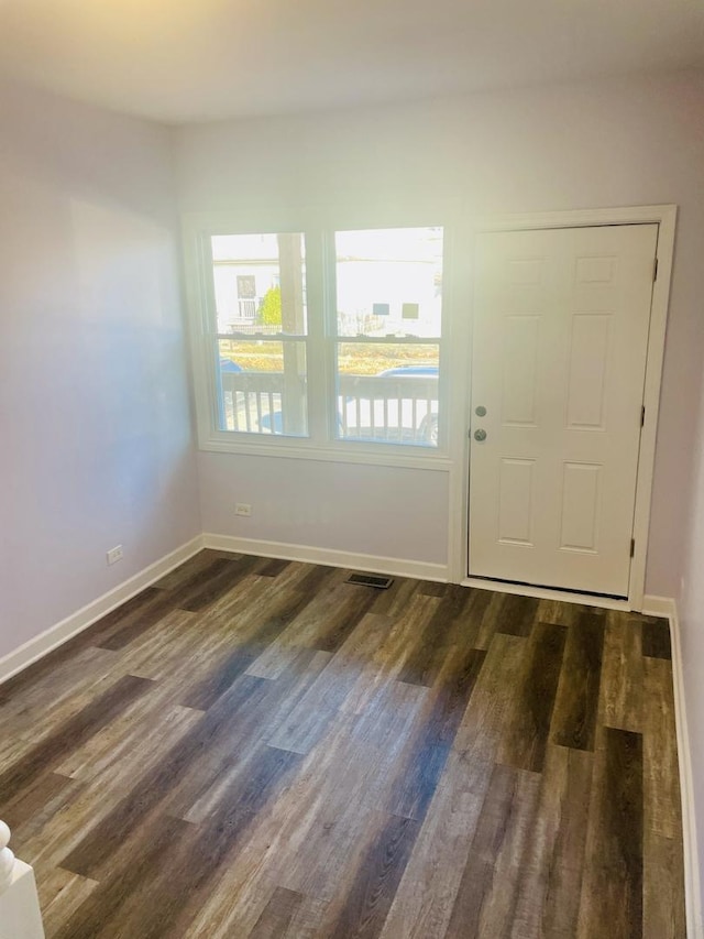 entryway featuring dark wood-type flooring