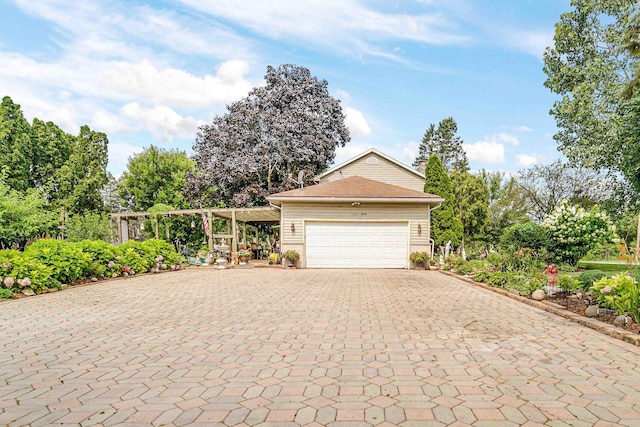 view of front of house with a carport