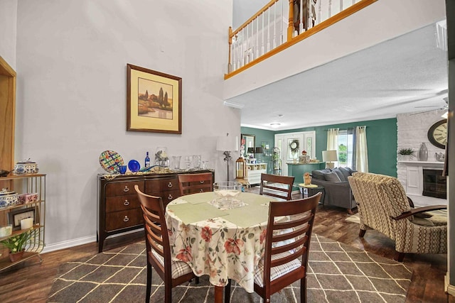 dining room with dark hardwood / wood-style floors