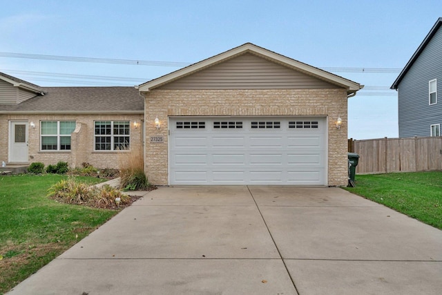 ranch-style house with a front lawn