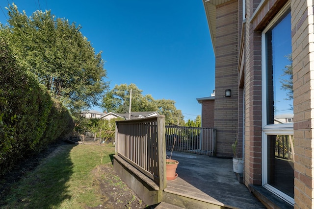 view of yard featuring a deck