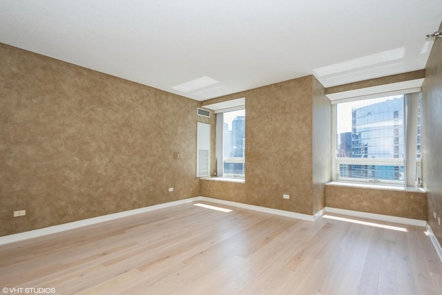 interior space with light hardwood / wood-style flooring