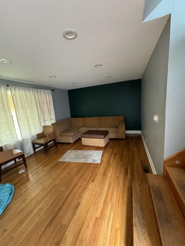 living room featuring light hardwood / wood-style floors