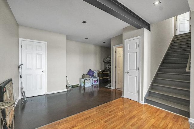 interior space with hardwood / wood-style flooring