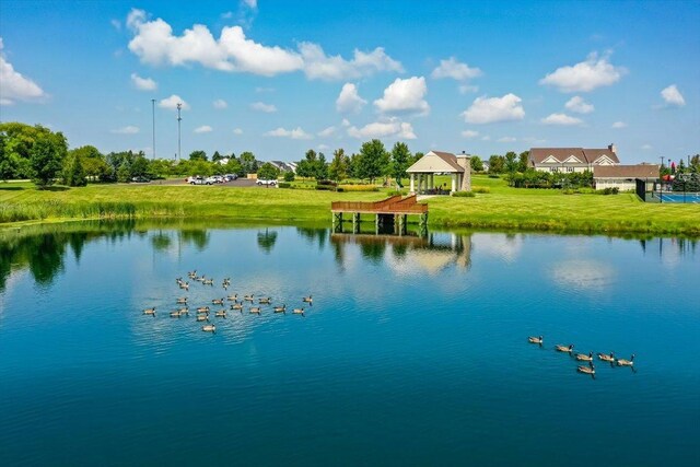 water view with a gazebo