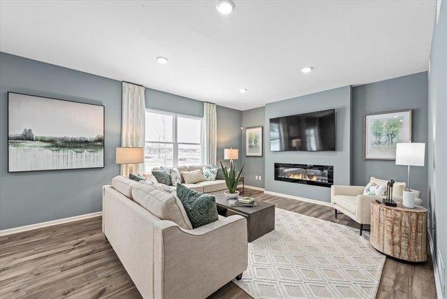 living room with hardwood / wood-style floors