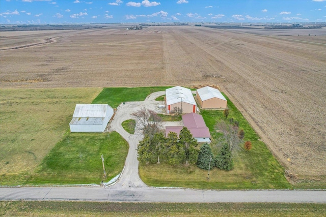 birds eye view of property with a rural view