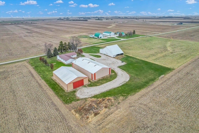 drone / aerial view with a rural view