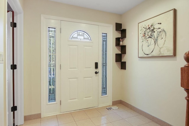 view of tiled foyer