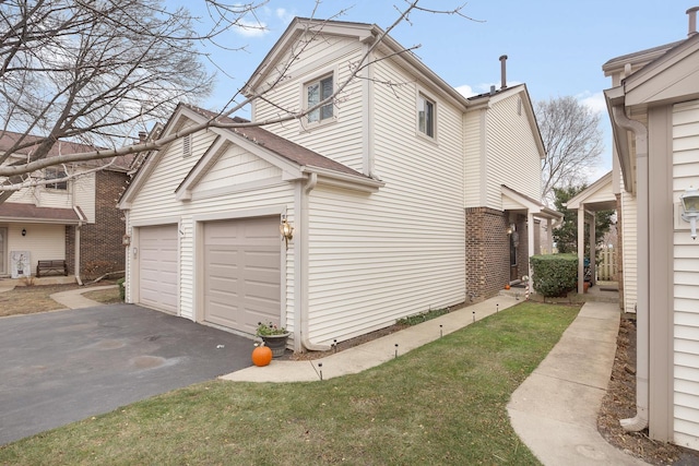 view of property exterior featuring a garage and an outdoor structure