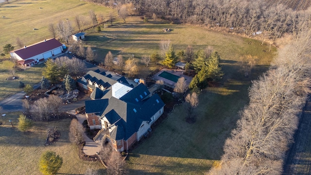 aerial view featuring a rural view