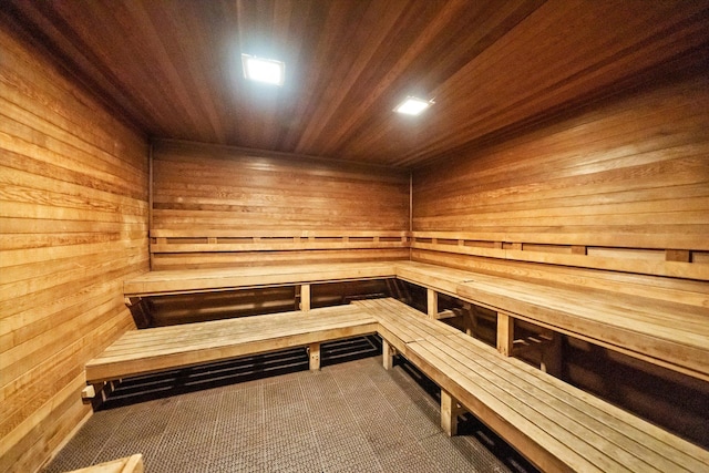 view of sauna