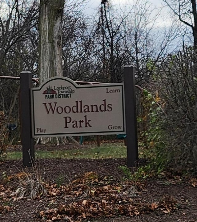 view of community sign