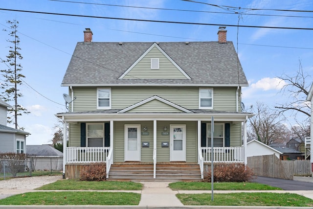 view of front of property with a porch