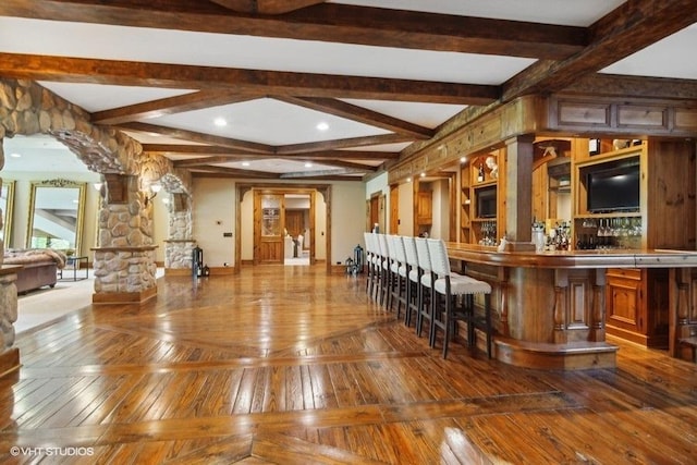 bar with beam ceiling