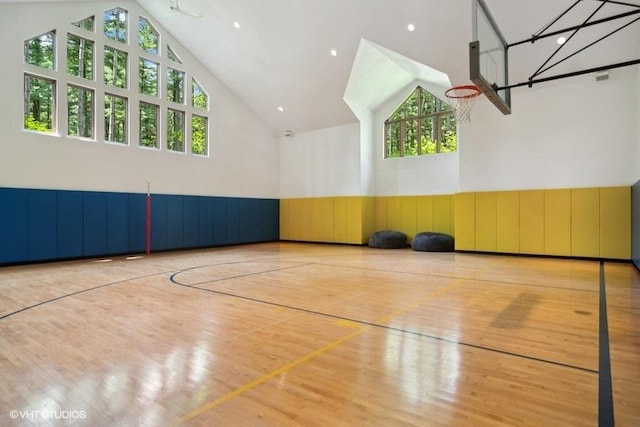 view of basketball court featuring a healthy amount of sunlight