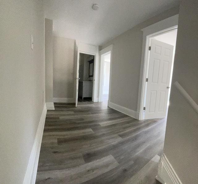 hall featuring dark hardwood / wood-style floors