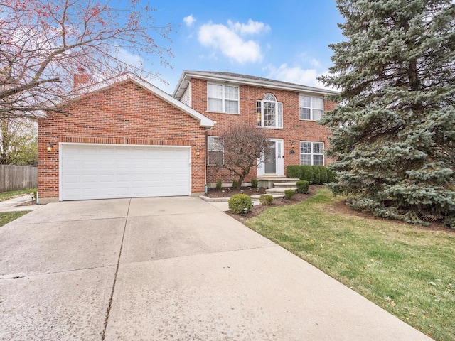 view of front of property with a front lawn