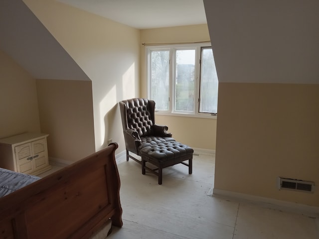 bedroom featuring vaulted ceiling