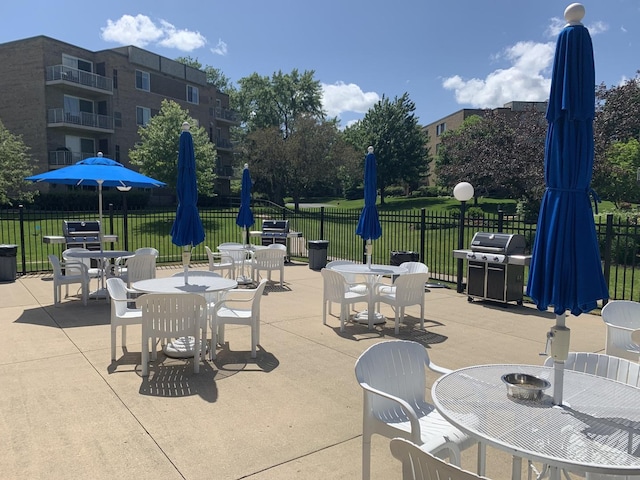 view of patio with area for grilling