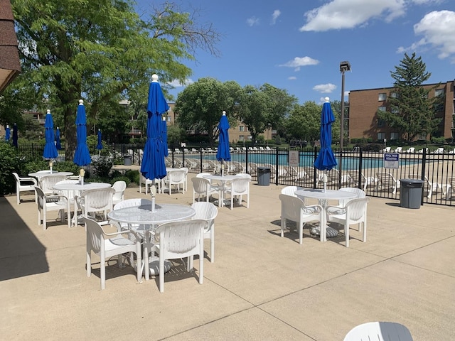 view of patio / terrace with a community pool