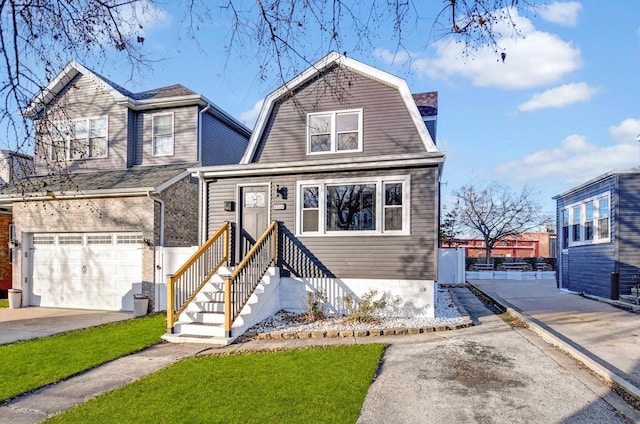 view of front of house with a garage