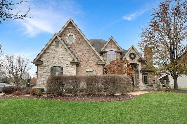 view of front facade with a front lawn