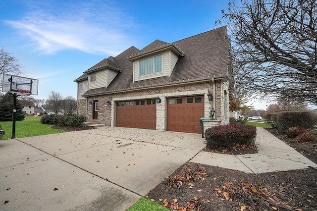 view of property exterior featuring a garage