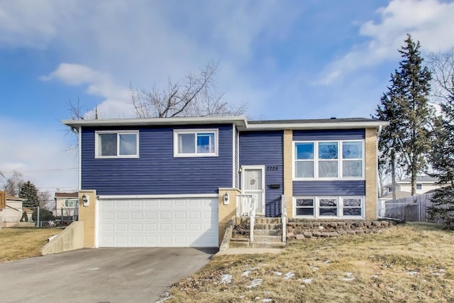 bi-level home with a garage