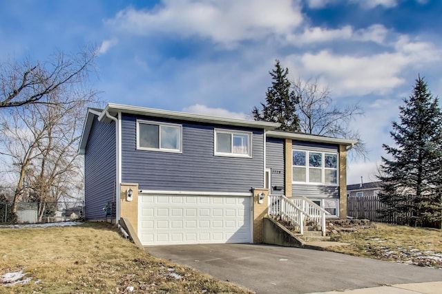 raised ranch with a garage