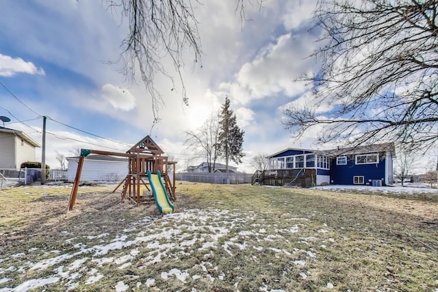 view of jungle gym