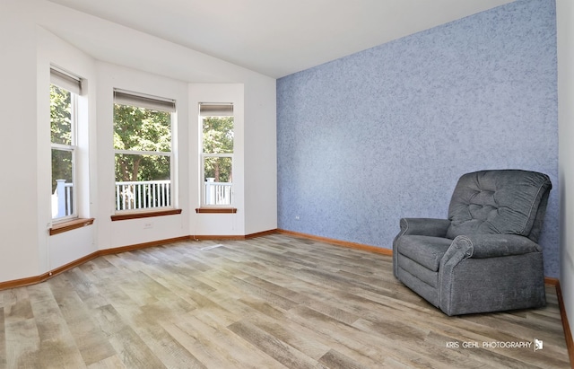 unfurnished room with light hardwood / wood-style floors