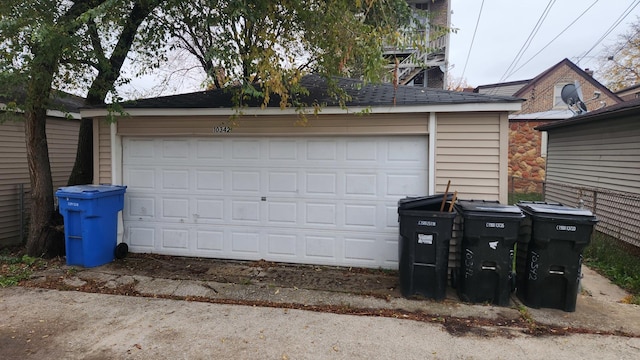 view of garage