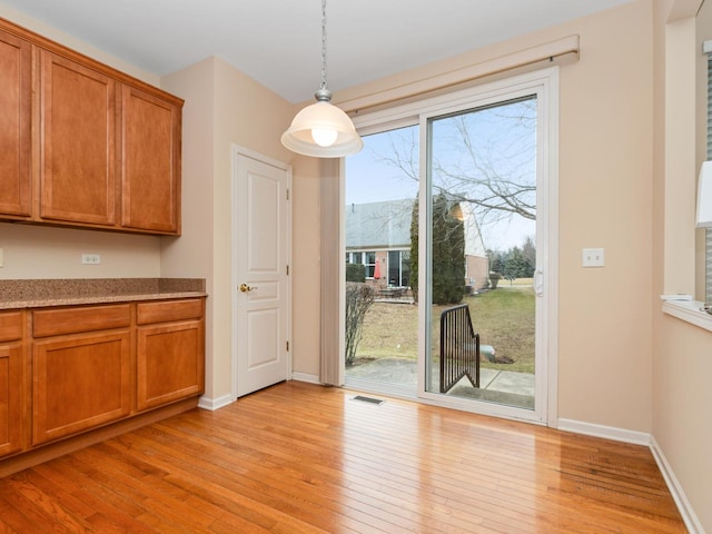 interior space featuring light hardwood / wood-style flooring