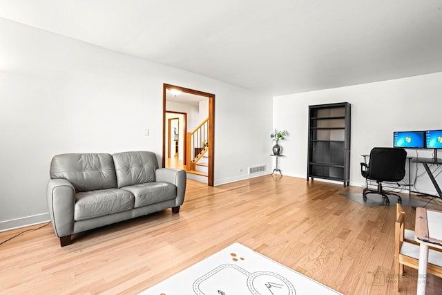 living room featuring hardwood / wood-style flooring