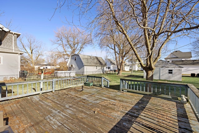 deck with a lawn