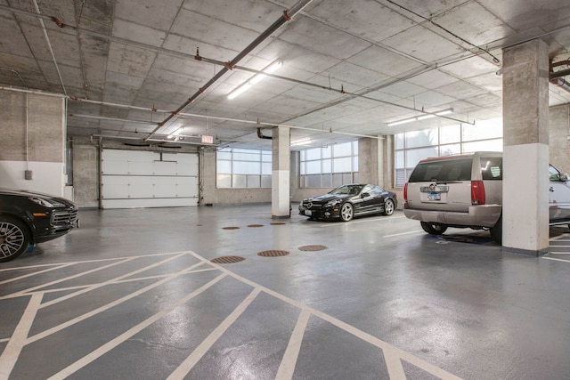 garage with a carport