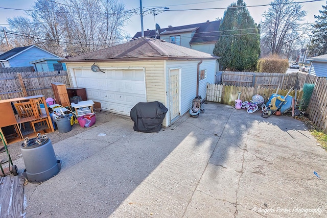 view of garage