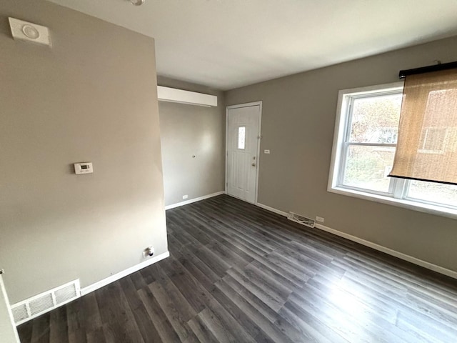 entrance foyer featuring dark wood-type flooring