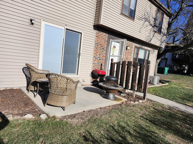 view of patio featuring central air condition unit