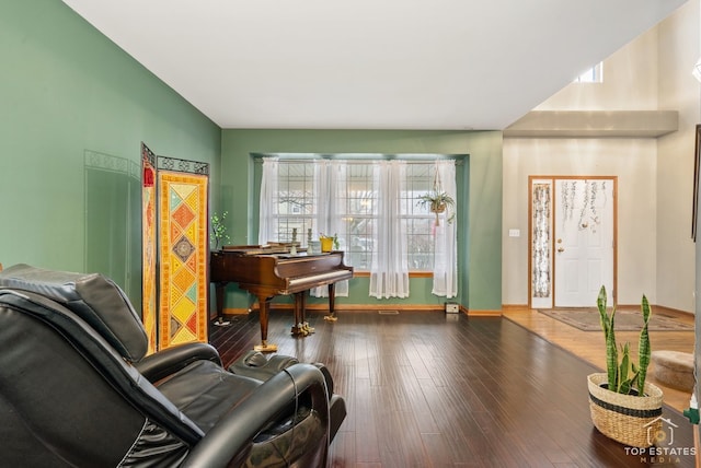 living area featuring wood-type flooring