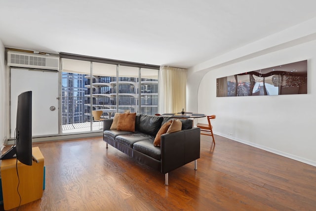 living room featuring hardwood / wood-style flooring