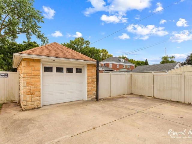 view of garage