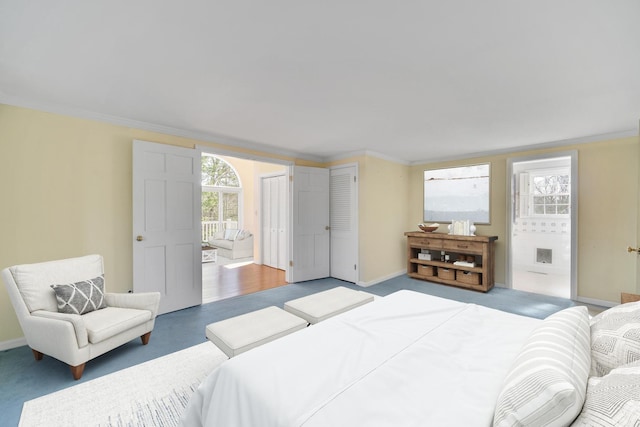 bedroom featuring crown molding