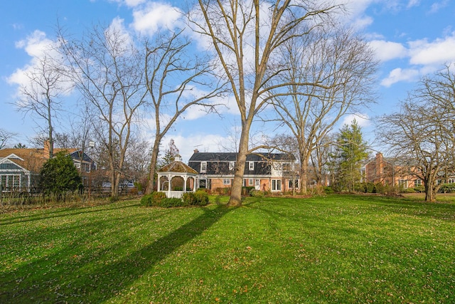 view of yard featuring a gazebo