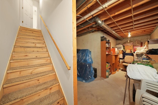 basement with heating unit