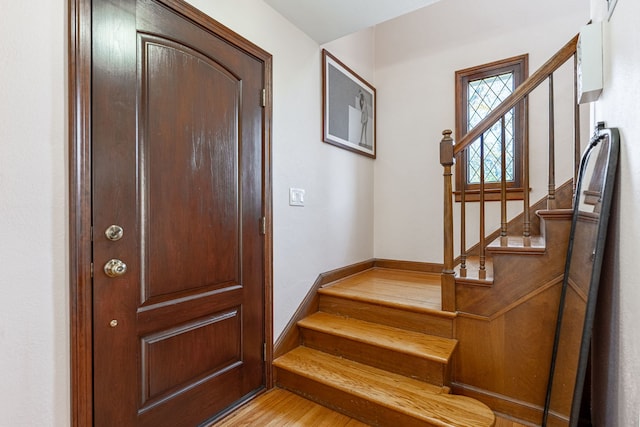 entryway featuring light hardwood / wood-style flooring